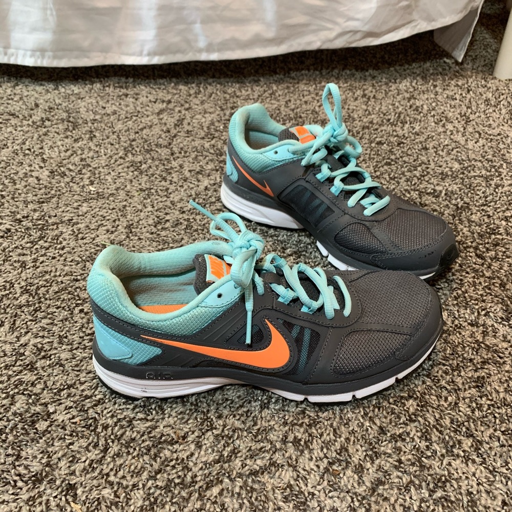 Blue and Orange Nike Tennis Shoes